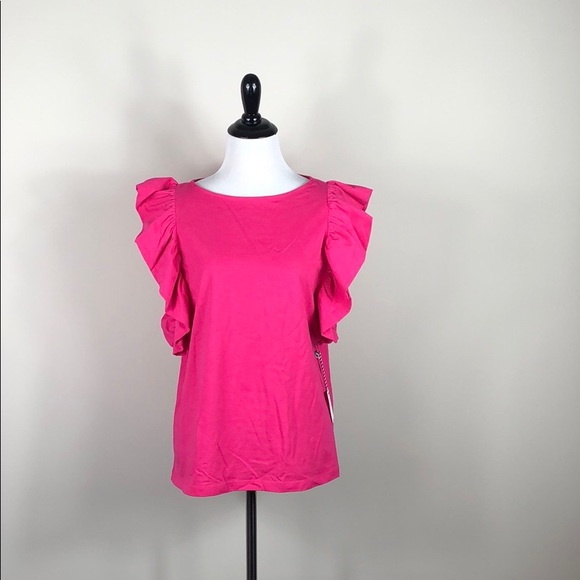 Tops - 1901 Pink Ruffle Sleeve Tee